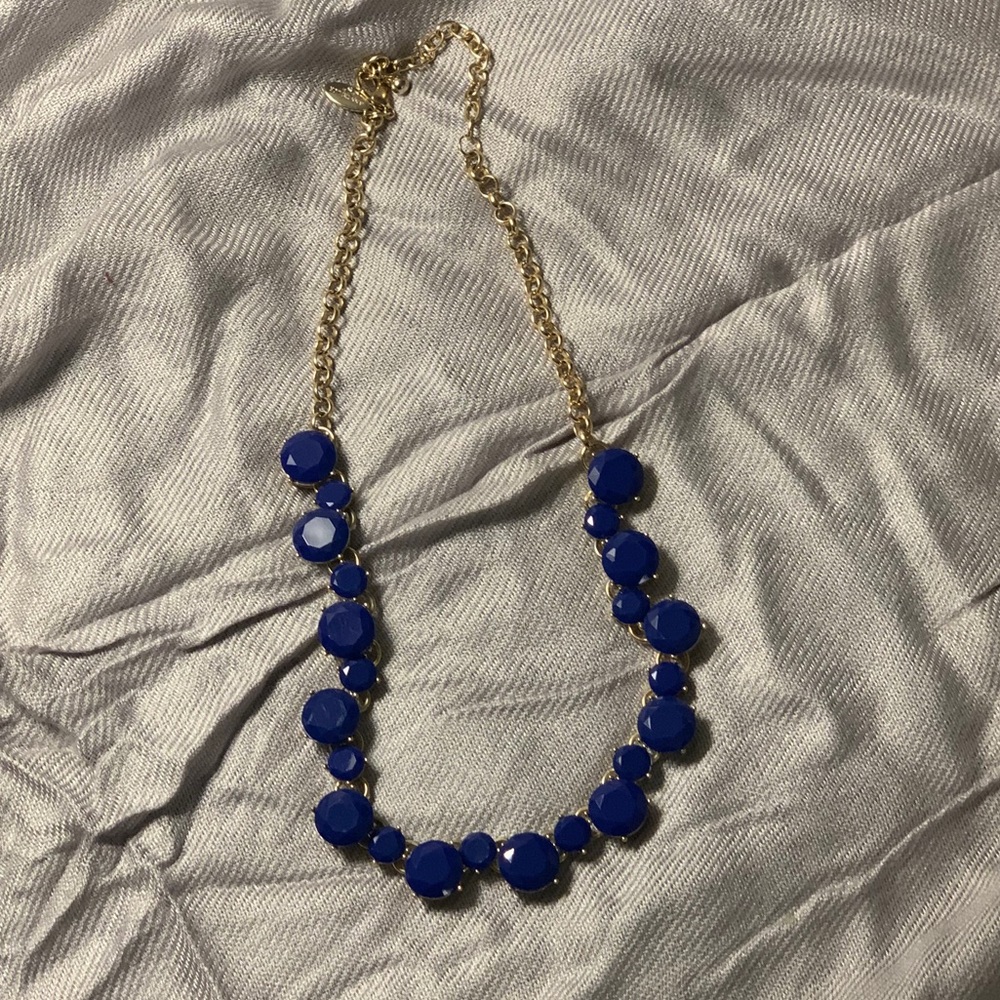 Ann Taylor Beaded Cobalt Blue Necklace